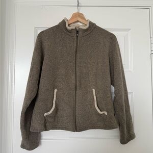 Kühl Alfpaca fleece full zip jacket in brown sherpa trim size medium